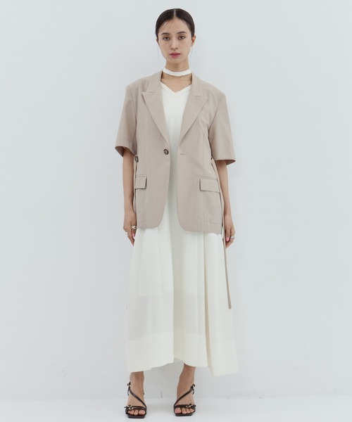 STUDIOUS（ステュディオス）の「【STUDIOUS/ステュディオス】Half Sleeve Summer Wool Jacket/ハーフスリーブサマーウールジャケット（テーラードジャケット・レディース・ダークグレー/ベージュ・1/2）」の16枚目の写真