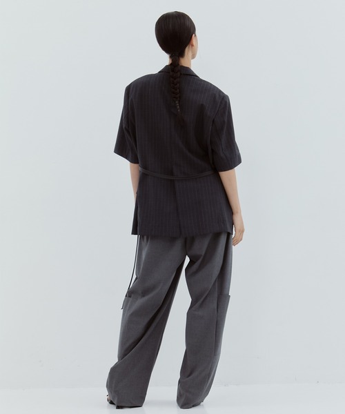 STUDIOUS（ステュディオス）の「【STUDIOUS/ステュディオス】Half Sleeve Summer Wool Jacket/ハーフスリーブサマーウールジャケット（テーラードジャケット・レディース・ダークグレー/ベージュ・1/2）」の10枚目の写真