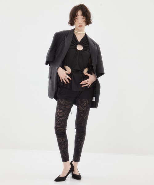 STUDIOUS（ステュディオス）の「【STUDIOUS/ステュディオス】Half Sleeve Summer Wool Jacket/ハーフスリーブサマーウールジャケット（テーラードジャケット・レディース・ダークグレー/ベージュ・1/2）」の4枚目の写真