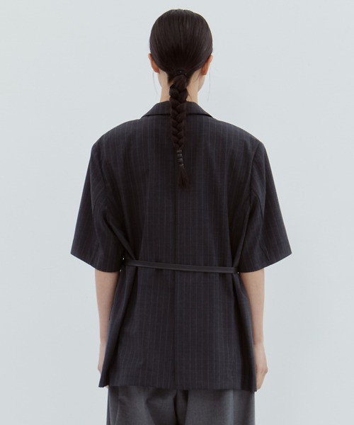 STUDIOUS（ステュディオス）の「【STUDIOUS/ステュディオス】Half Sleeve Summer Wool Jacket/ハーフスリーブサマーウールジャケット（テーラードジャケット・レディース・ダークグレー/ベージュ・1/2）」の15枚目の写真