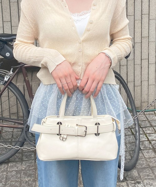 frunco(フランコ)の「ベルト合皮BAG(ハンドバッグ・レディース・ホワイト/ピンク/レッド/ブラック・FREE)」の1枚目の写真