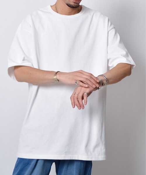 DOUBLE STEAL(ダブルスティール)の「ヘビーウェイトオーバーサイズTシャツ(Tシャツ/カットソー・メンズ・ホワイト/アッシュグレー・FREE)」の4枚目の写真