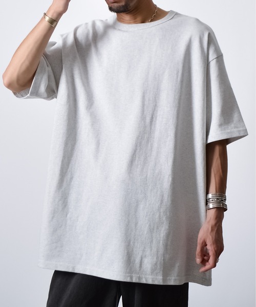 DOUBLE STEAL(ダブルスティール)の「ヘビーウェイトオーバーサイズTシャツ(Tシャツ/カットソー・メンズ・ホワイト/アッシュグレー・FREE)」の9枚目の写真