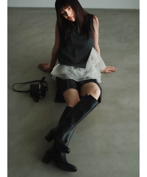 FRAY I.D(フレイアイディー)の「ラウンドトゥロングブーツ(ブーツ・レディース・ブラウン/ブラック・36/37/38)」の18枚目の写真