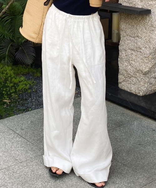 Aelina(エリナ)の「ドローストリングパンツ(その他パンツ・レディース・ホワイト/ブラック・M/L/S)」の7枚目の写真