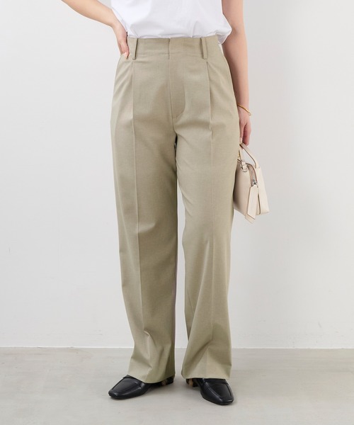 MICA&DEAL（マイカ＆ディール）の「ワンタックストレートパンツ〈セットアップ対応〉〈2サイズ展開〉（その他パンツ・レディース・グレー/モカ/ベージュ・38/36）」の3枚目の写真