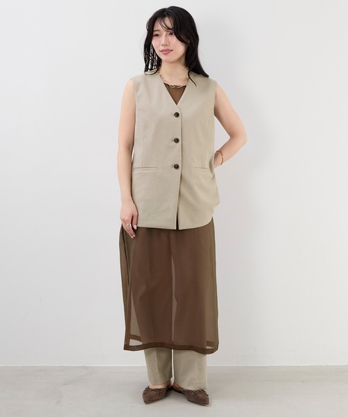 MICA&DEAL（マイカ＆ディール）の「ワンタックストレートパンツ〈セットアップ対応〉〈2サイズ展開〉（その他パンツ・レディース・グレー/モカ/ベージュ・38/36）」の18枚目の写真