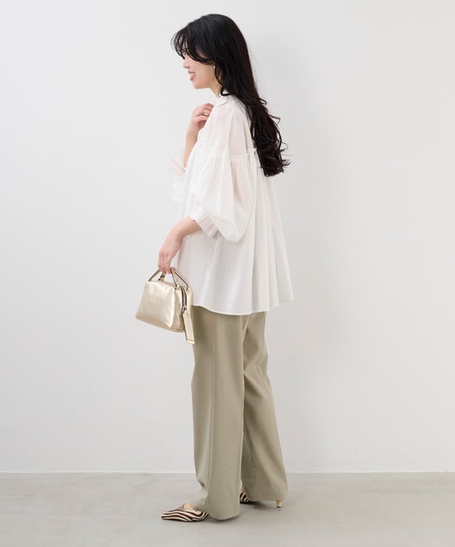 MICA&DEAL（マイカ＆ディール）の「ワンタックストレートパンツ〈セットアップ対応〉〈2サイズ展開〉（その他パンツ・レディース・グレー/モカ/ベージュ・38/36）」の6枚目の写真