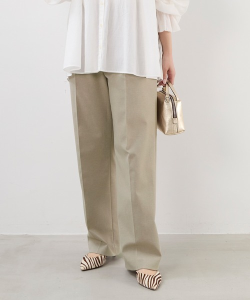 MICA&DEAL（マイカ＆ディール）の「ワンタックストレートパンツ〈セットアップ対応〉〈2サイズ展開〉（その他パンツ・レディース・グレー/モカ/ベージュ・38/36）」の9枚目の写真
