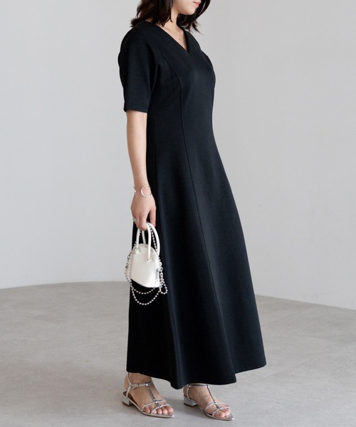 PLAIN PEOPLE Ｖネックストレートワンピース PLAIN PEOPLE Vネックストレートワンピース 【公式通販】