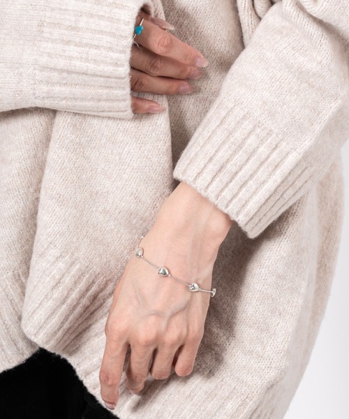 Harpo（アルポ）の「【Harpo/アルポ】シルバーブレスレット　ハート　 銀製　7inch（ブレスレット・レディース・シルバー・FREE）」の2枚目の写真