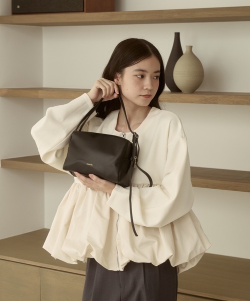 nunela(ヌネラ)の「ダブルベルトボストンバッグ【No.8】(ショルダーバッグ・レディース・ブラウン/ブラック/ナチュラル・FREE)」の6枚目の写真