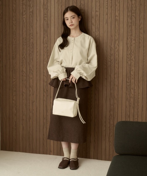 nunela(ヌネラ)の「ダブルベルトボストンバッグ【No.8】(ショルダーバッグ・レディース・ブラウン/ブラック/ナチュラル・FREE)」の9枚目の写真