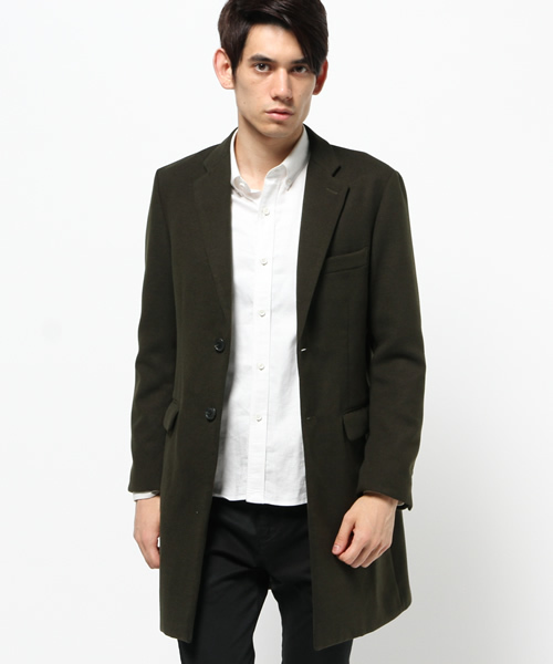 EDIFICE エディフィス チェスターコート ウール100% カーキ EDIFICE エディフィス チェスターコート ウール100% カーキ 417