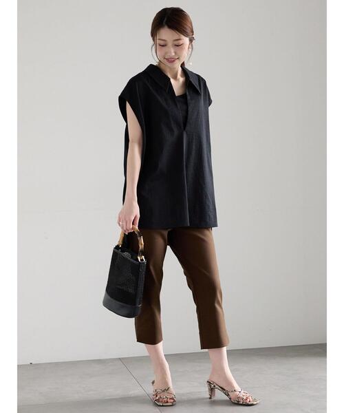 Te chichi（テチチ）の「サイドスリットストレッチカプリパンツ（その他パンツ・レディース・ブラウン/ブラック・F）」の9枚目の写真