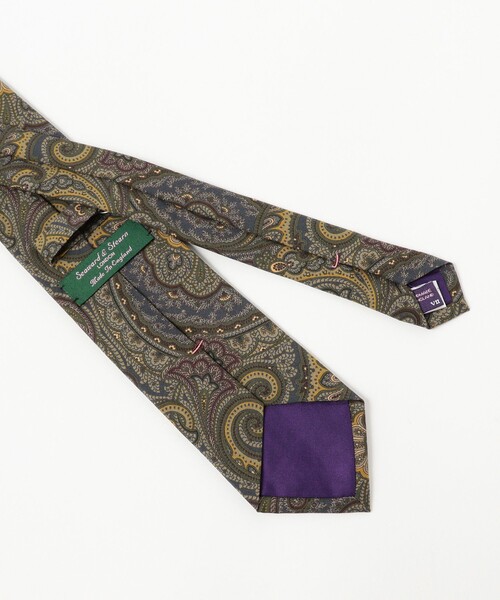 BEAMS F（ビームスエフ）の「Seaward & Stearn / シルク ペイズリー柄 プリント ネクタイ（ネクタイ・メンズ・ダークブラウン/パープル/ネイビー・ONE SIZE）」の7枚目の写真