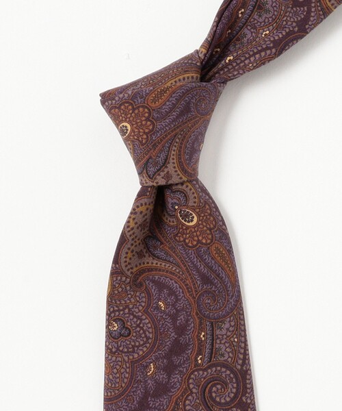 BEAMS F（ビームスエフ）の「Seaward & Stearn / シルク ペイズリー柄 プリント ネクタイ（ネクタイ・メンズ・ダークブラウン/パープル/ネイビー・ONE SIZE）」の12枚目の写真