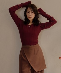 mideal(}CfB[)long sleeve rib knit / OX[uujbg(jbg/Z[^[)