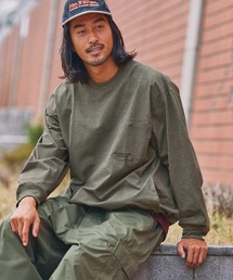 STONE  ブラウン長袖カットソー メンズのTシャツ/カットソー（ブラウン/茶色系・長袖）ファッション