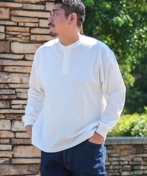 B&T CLUB (ビーアンドティークラブ) SOLOTEX ワッフル ヘンリーネック 長袖 Tシャツ