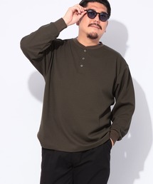 B&T CLUB (ビーアンドティークラブ) SOLOTEX ワッフル ヘンリーネック 長袖 Tシャツ