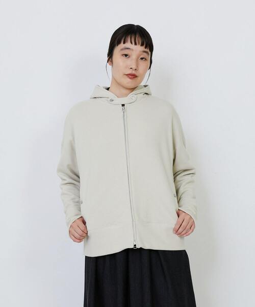 LOISIR（ロワズィール）の「度詰め裏毛ジップフーディ（パーカー・レディース・ブラック/ピンク/アイボリー・FREE）」の2枚目の写真