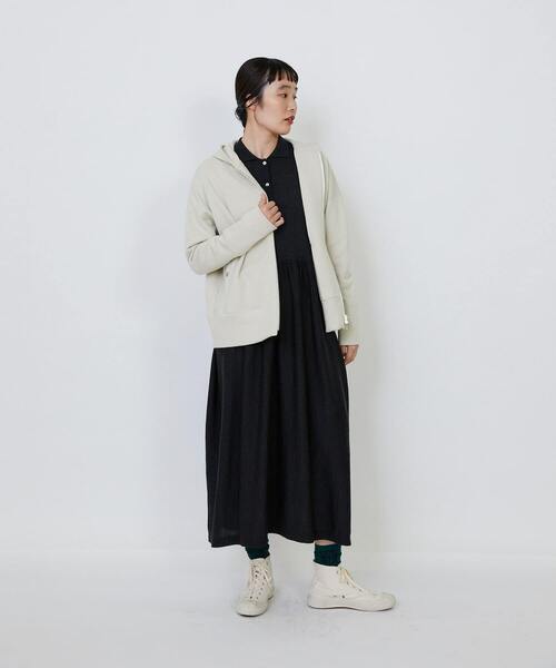 LOISIR（ロワズィール）の「度詰め裏毛ジップフーディ（パーカー・レディース・ブラック/ピンク/アイボリー・FREE）」の6枚目の写真