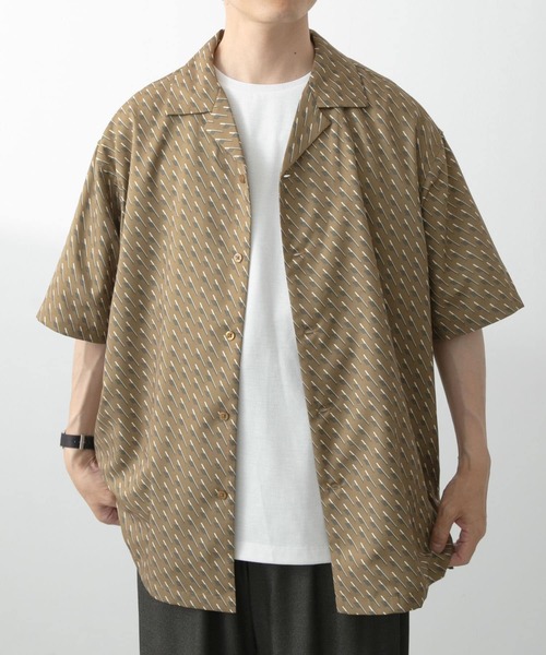 ITEMS URBANRESEARCH（アイテムズ アーバンリサーチ）の「ジオメトリックプリントオープンカラーシャツA（シャツ/ブラウス・メンズ・オフホワイト/ベージュ/ネイビー・LARGE/MEDIUM）」の16枚目の写真