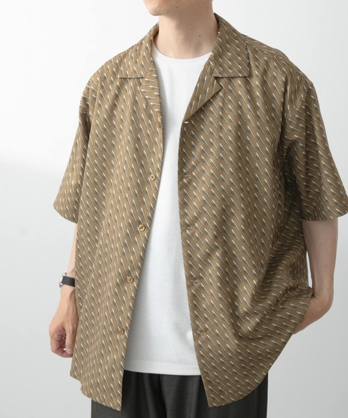 ITEMS URBANRESEARCH（アイテムズ アーバンリサーチ）の「ジオメトリックプリントオープンカラーシャツA（シャツ/ブラウス・メンズ・オフホワイト/ベージュ/ネイビー・LARGE/MEDIUM）」の17枚目の写真