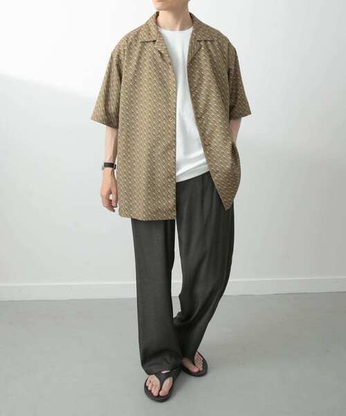 ITEMS URBANRESEARCH（アイテムズ アーバンリサーチ）の「ジオメトリックプリントオープンカラーシャツA（シャツ/ブラウス・メンズ・オフホワイト/ベージュ/ネイビー・LARGE/MEDIUM）」の20枚目の写真