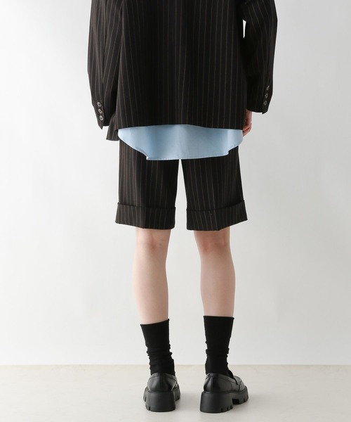 RAGEBLUE（レイジブルー）の「グランパロールアップデザインハーフパンツ/セットアップ対応（スラックス・レディース・ブラウン系/ダークブラウン/ブラック系・FREE）」の7枚目の写真