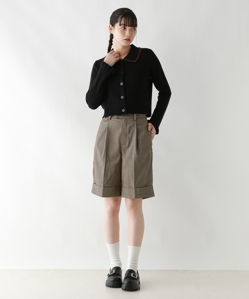 RAGEBLUE（レイジブルー）の「グランパロールアップデザインハーフパンツ/セットアップ対応（スラックス・レディース・ブラウン系/ダークブラウン/ブラック系・FREE）」の10枚目の写真