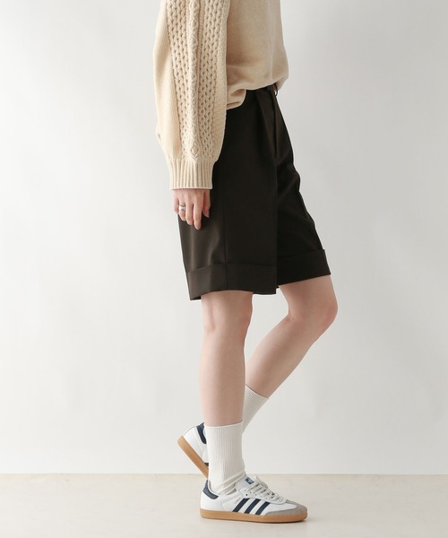 RAGEBLUE（レイジブルー）の「グランパロールアップデザインハーフパンツ/セットアップ対応（スラックス・レディース・ブラウン系/ダークブラウン/ブラック系・FREE）」の16枚目の写真