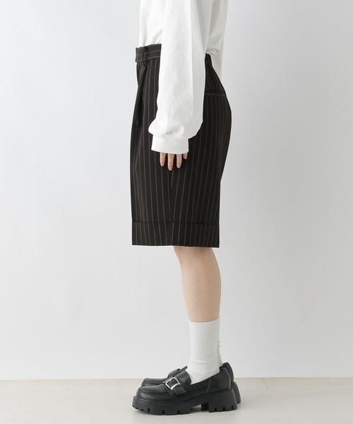 RAGEBLUE（レイジブルー）の「グランパロールアップデザインハーフパンツ/セットアップ対応（スラックス・レディース・ブラウン系/ダークブラウン/ブラック系・FREE）」の17枚目の写真