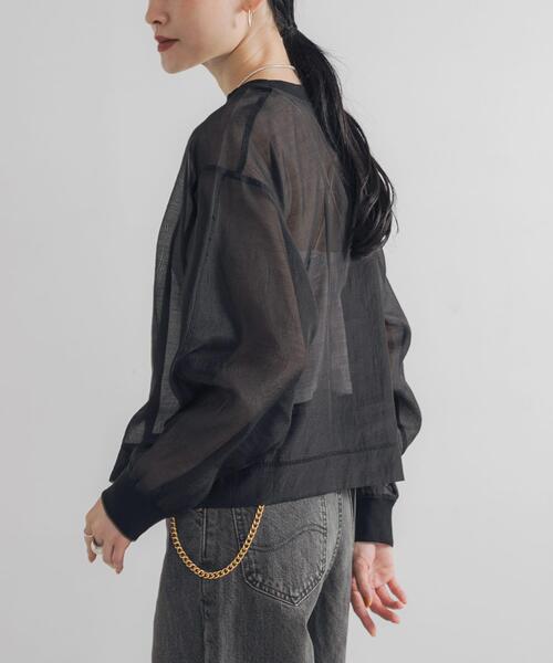 URBAN RESEARCH（アーバンリサーチ）の「オーガンジーシアートップス（Tシャツ/カットソー・レディース・オフホワイト/ブラック・FREE）」の17枚目の写真