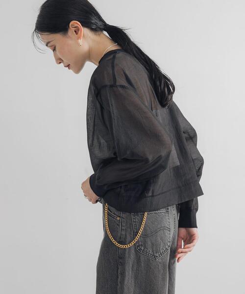 URBAN RESEARCH（アーバンリサーチ）の「オーガンジーシアートップス（Tシャツ/カットソー・レディース・オフホワイト/ブラック・FREE）」の19枚目の写真