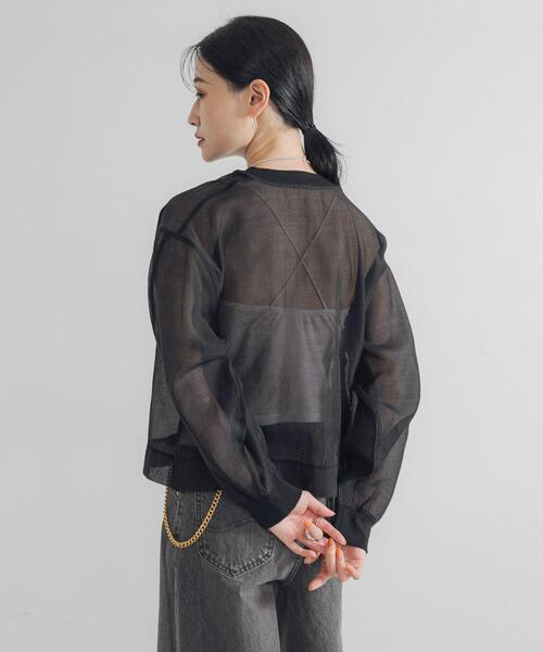 URBAN RESEARCH（アーバンリサーチ）の「オーガンジーシアートップス（Tシャツ/カットソー・レディース・オフホワイト/ブラック・FREE）」の20枚目の写真