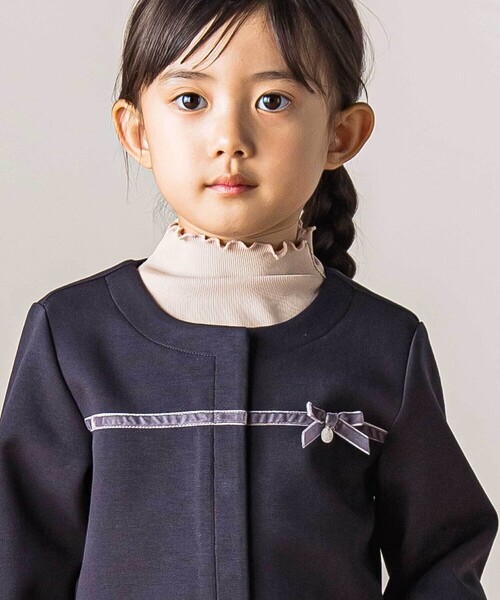 Tartine et Chocolat（タルティーヌエショコラ）の「【お揃い】ポンチリボンカーディガン(100-140cm)（カーディガン/ボレロ・キッズ・ベージュ/ネイビー・140cm/130cm）」の6枚目の写真