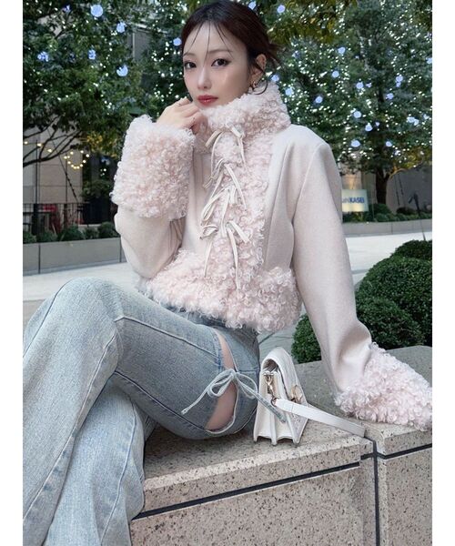 セール】ポイントフェイクファーブルゾン（ブルゾン）｜RESEXXY