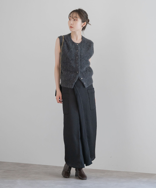 COGTHEBIGSMOKE（コグザビッグスモーク）の「COG THE BIGSMOKE/コグザビッグスモーク MINA DOUBLE WRAP SKIRT（スカート・レディース・ブラック/アイボリー・FREE）」の6枚目の写真