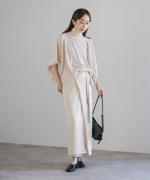 COGTHEBIGSMOKE（コグザビッグスモーク）の「COG THE BIGSMOKE/コグザビッグスモーク MINA DOUBLE WRAP SKIRT（スカート・レディース・ブラック/アイボリー・FREE）」の17枚目の写真