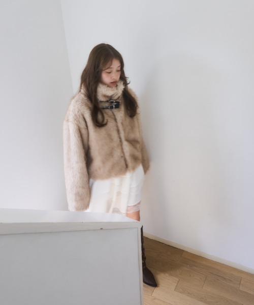 2wayベルトファーコート（その他アウター）｜mellowneon（メロウネオン