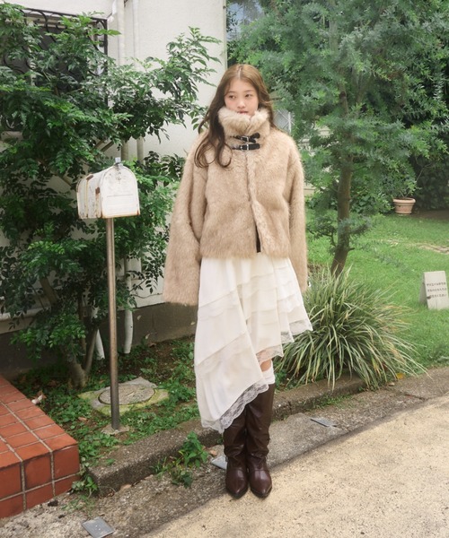 2wayベルトファーコート（その他アウター）｜mellowneon（メロウネオン