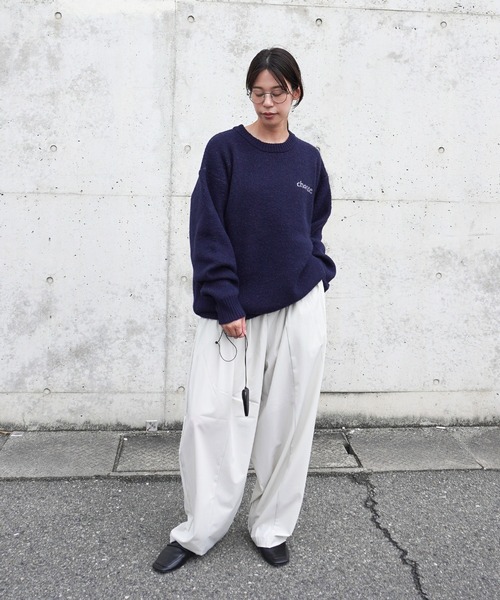 gossara（ゴサラ）の「手書き風ロゴPO（ニット/セーター・レディース・ネイビー/アイボリー/杢グレー・FREE）」の16枚目の写真