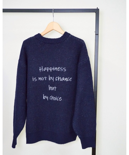 GCDS ロゴ入り ネイビーセーター 手書き風ロゴPO（ニット/セーター）｜gossara（ゴサラ）のファッション