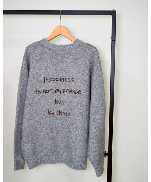 gossara（ゴサラ）の「手書き風ロゴPO（ニット/セーター・レディース・ネイビー/アイボリー/杢グレー・FREE）」の21枚目の写真