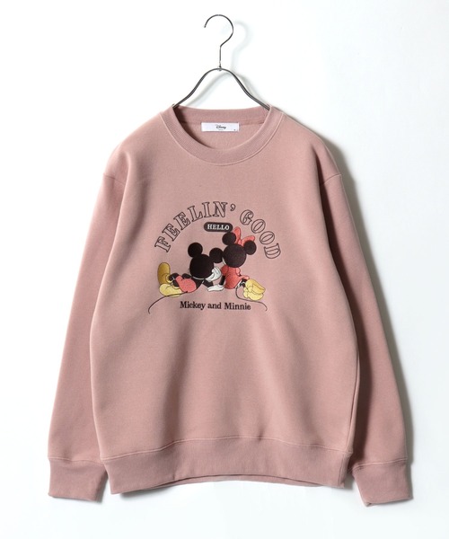 ディズニー Disneyミッキー ミニー トレーナー 2点セット セール】Disney（ディズニー）キャラクター 刺繍＆サガラ刺繍