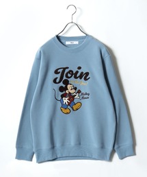Disney（ディズニー）の「Disney（ディズニー）キャラクター 刺繍＆サガラ刺繍＆プリント 裏起毛スウェットトレーナー/ミッキーマウス/ミニーマウス（スウェット・メンズ）」