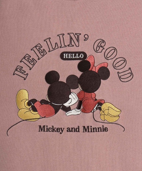 Disney(ディズニー)の「どれを選んでも可愛い Disney(ディズニー)キャラクター 刺繍&サガラ刺繍&プリント 裏起毛スウェットトレーナー/ミッキーマウス/ミニーマウス(スウェット・レディース・サックスブルー/ダークグレー/ブラック/ライトピンク/ネイビー/ベージュ/ブラウン/グレー/ネイビー系2/ブラック系その他/ホワイト系その他/レッド・M/L)」の15枚目の写真