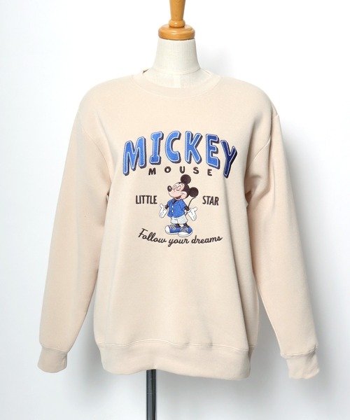 Disney(ディズニー)の「どれを選んでも可愛い Disney(ディズニー)キャラクター 刺繍&サガラ刺繍&プリント 裏起毛スウェットトレーナー/ミッキーマウス/ミニーマウス(スウェット・レディース・サックスブルー/ダークグレー/ブラック/ライトピンク/ネイビー/ベージュ/ブラウン/グレー/ネイビー系2/ブラック系その他/ホワイト系その他/レッド・M/L)」の16枚目の写真